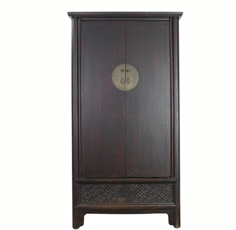 Hand Carved Apron Antique Chinese Cabinet - Dyag East
