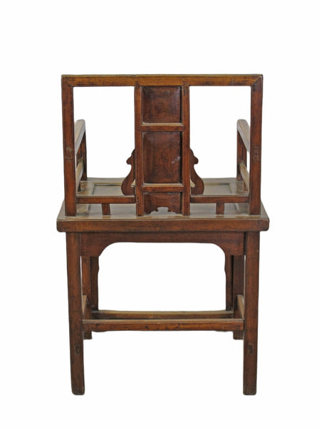 Hand Carved Back Chinese Antique Arm Chairs - Set of 2 - Dyag East
