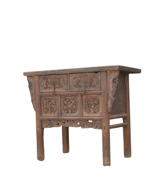 Hand Carved Early 19 Century Antique Chinese Console Table - Dyag East