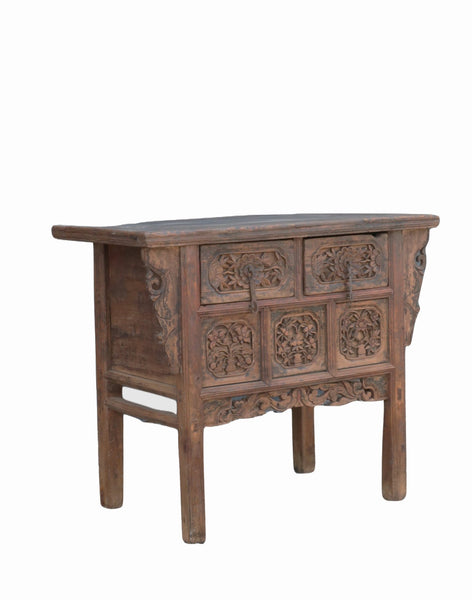 Hand Carved Early 19 Century Antique Chinese Console Table - Dyag East