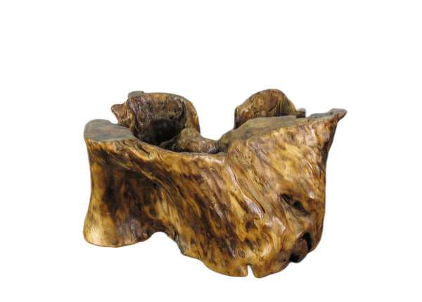 Hand Carved Natural Wood Table Top Sculpture - Dyag East