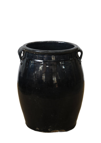 Hand Glazed Black Flower Pot - Dyag East
