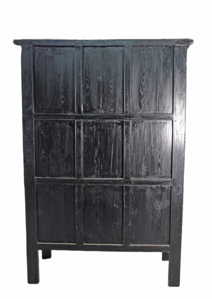 Hand Painted 80" Inch Tall Antique Chinese Cabinet - Dyag East