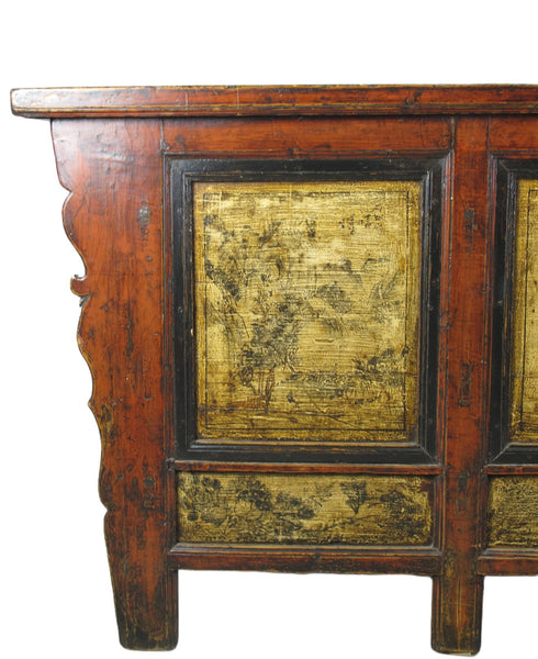 Hand Painted Antique Gansu Bedding Cabinet - Dyag East