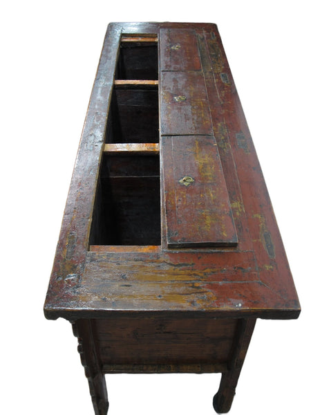 Hand Painted Antique Gansu Bedding Cabinet - Dyag East