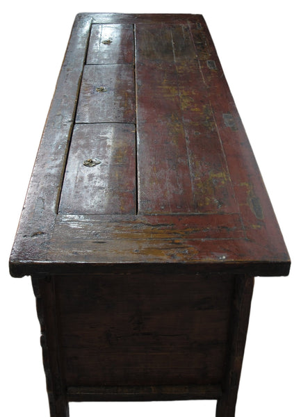 Hand Painted Antique Gansu Bedding Cabinet - Dyag East