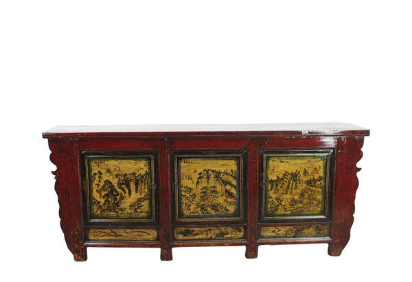 Hand Painted Antique Mongolia Sideboard - Dyag East