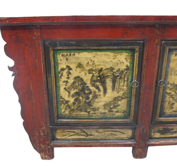 Hand Painted Antique Mongolia Sideboard - Dyag East