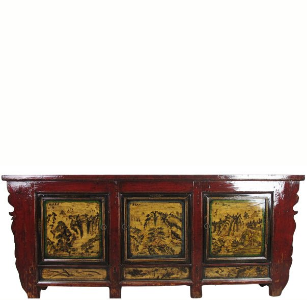 Hand Painted Antique Mongolia Sideboard - Dyag East