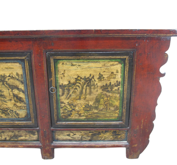 Hand Painted Antique Mongolia Sideboard - Dyag East