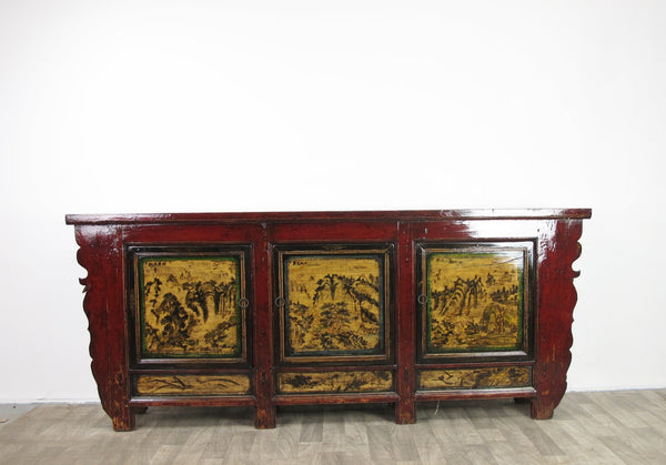 Hand Painted Antique Mongolia Sideboard - Dyag East