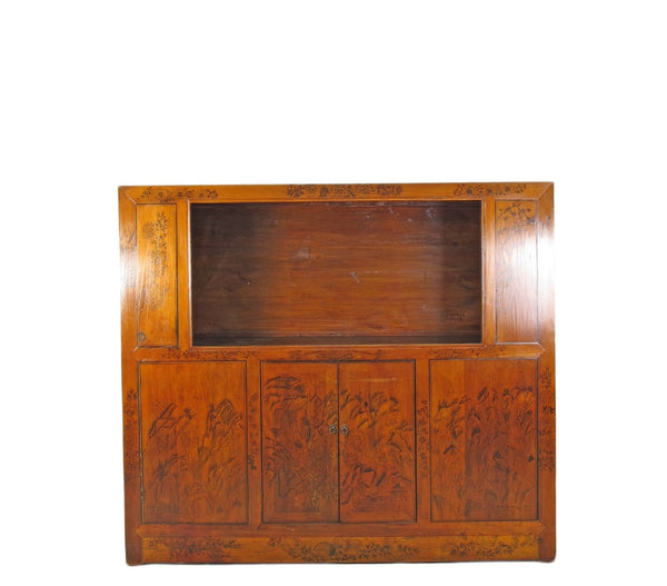 Hand Painted Chinese Antique Display Cabinet – 59 inches tall, Hand - Painted Design - Dyag East