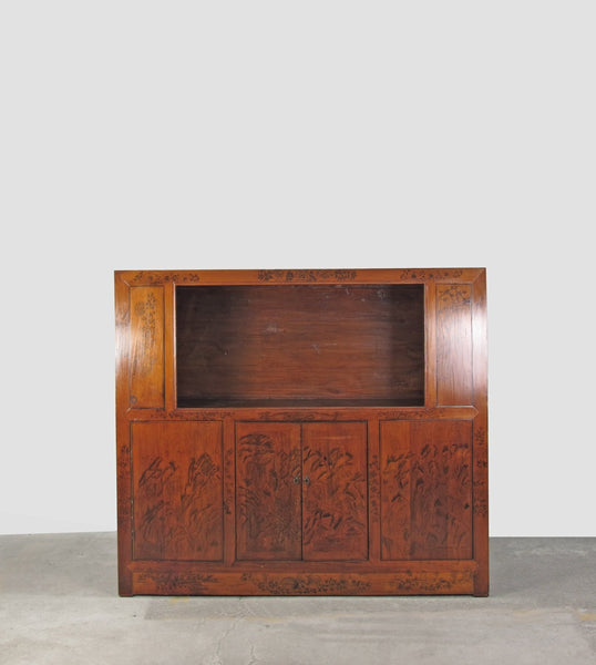Hand Painted Chinese Antique Display Cabinet – 59 inches tall, Hand - Painted Design - Dyag East