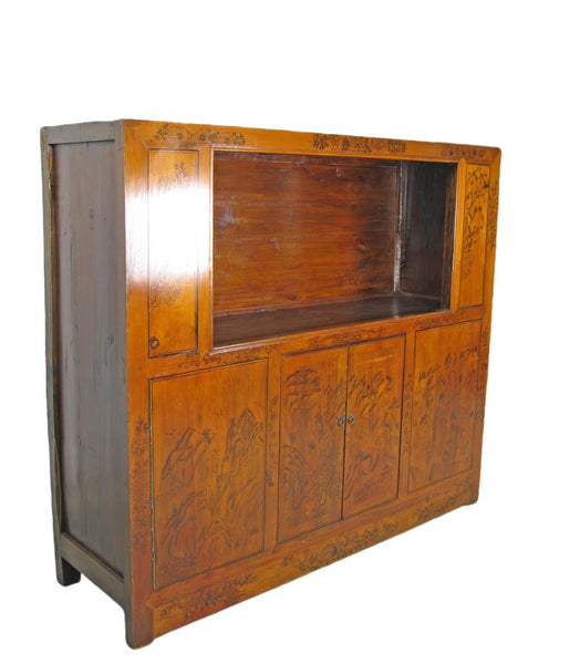 Hand Painted Chinese Antique Display Cabinet – 59 inches tall, Hand - Painted Design - Dyag East