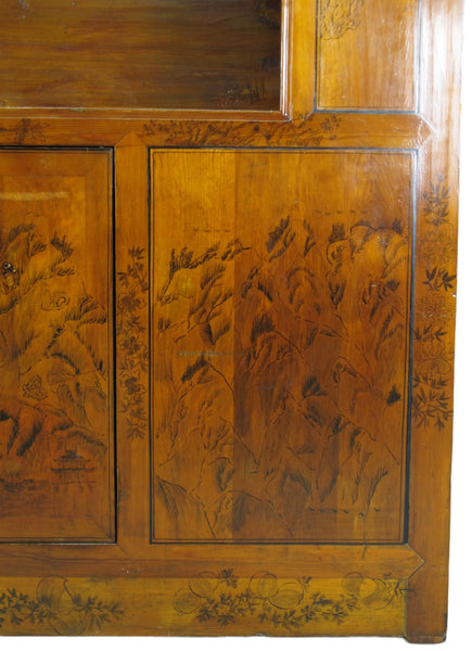 Hand Painted Chinese Antique Display Cabinet – 59 inches tall, Hand - Painted Design - Dyag East