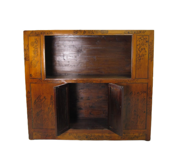 Hand Painted Chinese Antique Display Cabinet – 59 inches tall, Hand - Painted Design - Dyag East