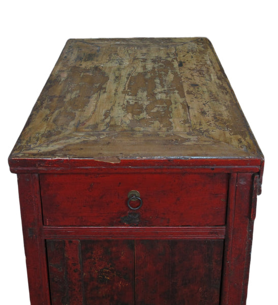 Hand Painted Circle of Mystic Bird Antique Gansu Tibetan Cabinet 2 - Dyag East