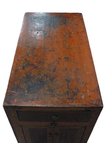 Hand Painted Five Bats Antique Gansu Tibetan Cabinet - Dyag East