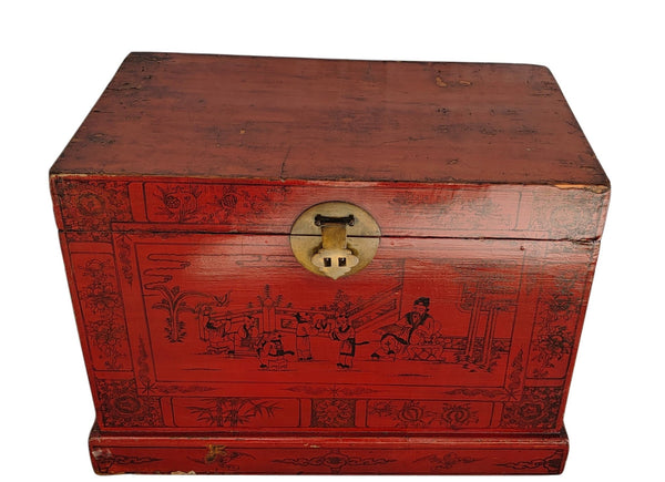 Hand Painted Red Trunk - Dyag East