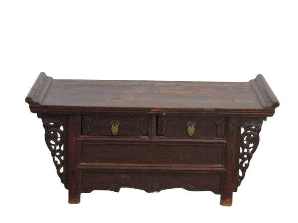 Hard Carved Antique Accent Table - Dyag East