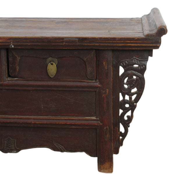 Hard Carved Antique Accent Table - Dyag East