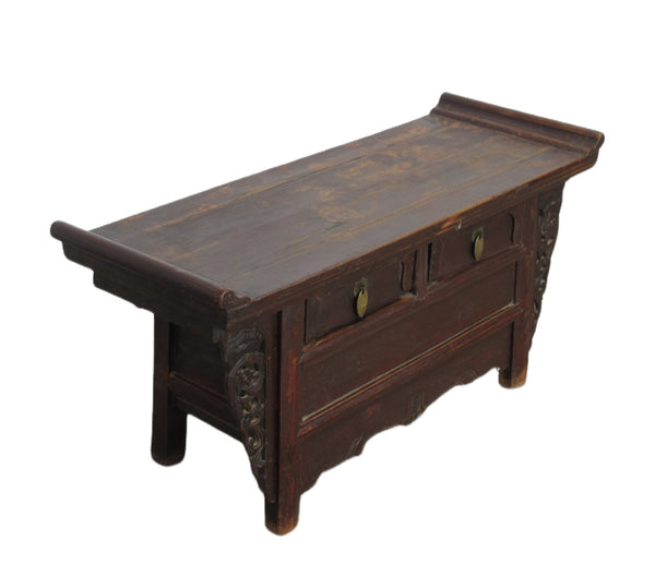 Hard Carved Antique Accent Table - Dyag East