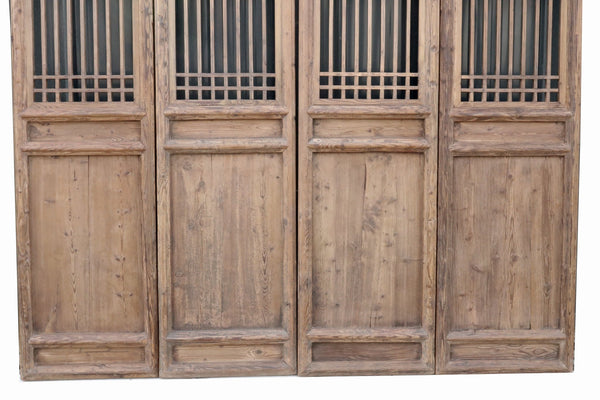 Late 19 Century Antique Chinese Lattice Screen Door - A Set of 4 Screen Panel - Dyag East