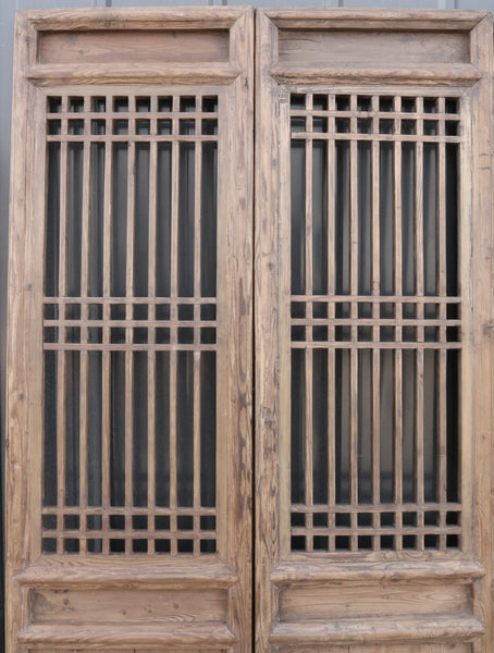 Late 19 Century Antique Chinese Lattice Screen Door - A Set of 4 Screen Panel - Dyag East