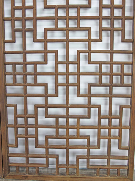 Lattice Antique Chinese Wood Screen Panel - Dyag East