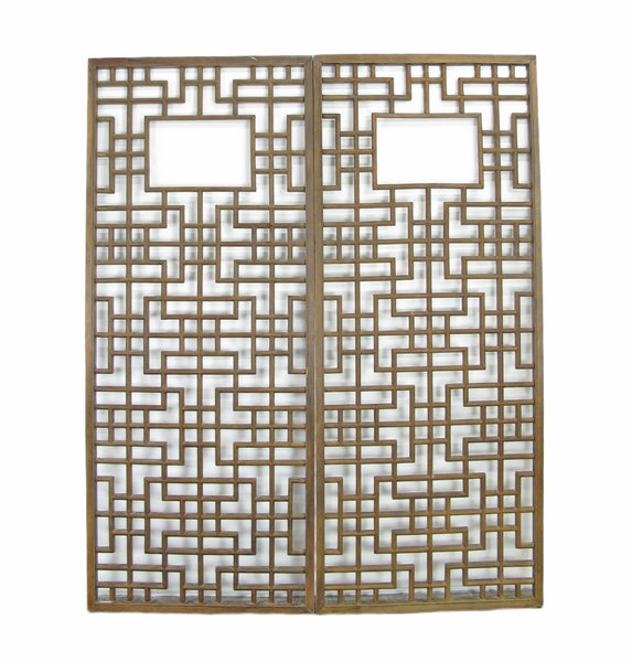 Lattice Antique Chinese Wood Screen Panel - Dyag East