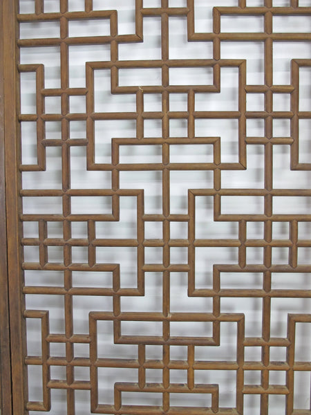 Lattice Antique Chinese Wood Screen Panel - Dyag East