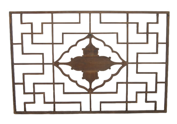 Lotus Antique Chinese Wood Screen Panel - Dyag East