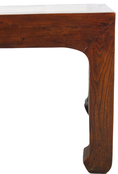 Marble Top and Elm Square Vintage Accent or Side Table 22"H - Dyag East