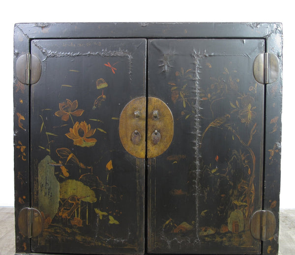 Mid 19 Century Hand Painted Antique Chinese Cabinet - Dyag East