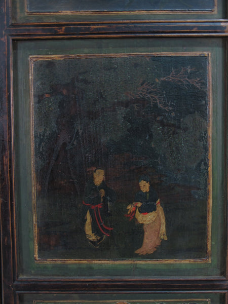 Mid 19th Century Hand Painted Room Divider - Set of 6 - Dyag East