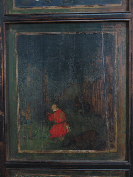 Mid 19th Century Hand Painted Room Divider - Set of 6 - Dyag East