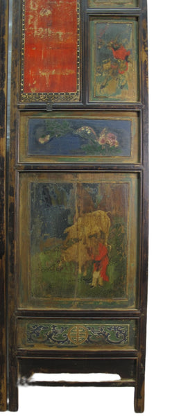 Mid 19th Century Hand Painted Room Divider - Set of 6 - Dyag East