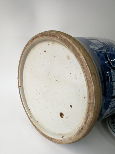 Blue and White Chinese Porcelain Ginger Jar With Hand Painted Playing Children