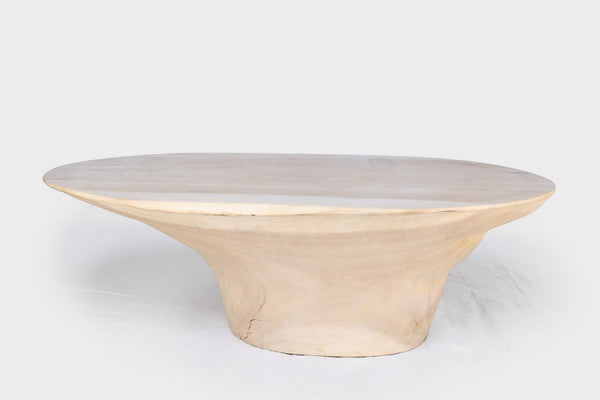 Modern White Oval Block Coffee Table - Dyag East