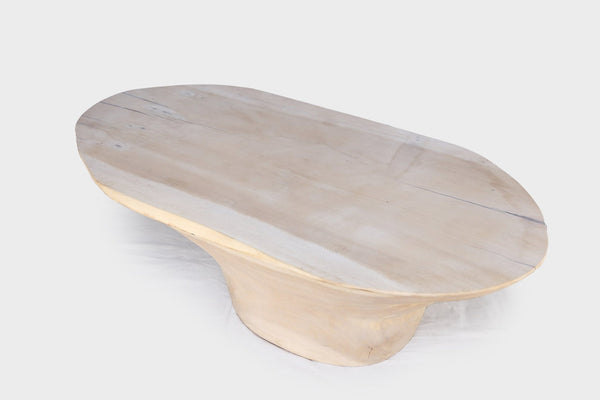 Modern White Oval Block Coffee Table - Dyag East