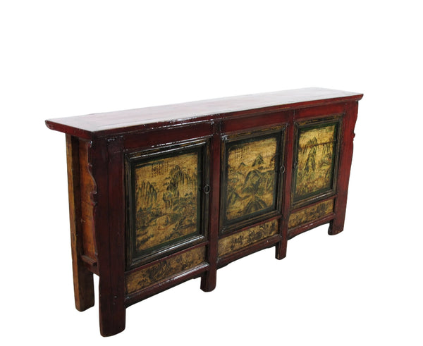 Mongolia Sideboard with Hand Painted Mountains Doors - Dyag East