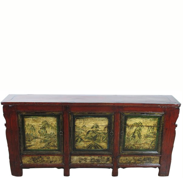 Mongolia Sideboard with Hand Painted Mountains Doors - Dyag East