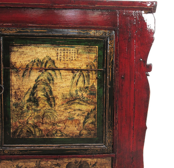 Mongolia Sideboard with Hand Painted Mountains Doors - Dyag East
