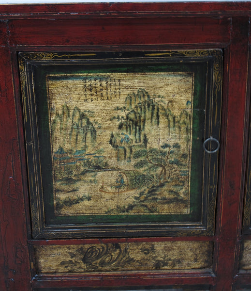 Mongolia Sideboard with Hand Painted Mountains Doors - Dyag East