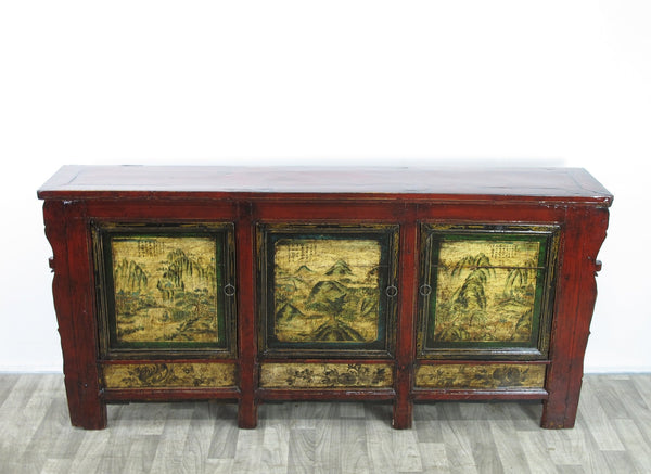 Mongolia Sideboard with Hand Painted Mountains Doors - Dyag East
