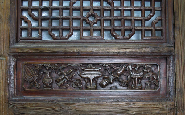 Monumental 11 Feet Tall Antique Chinese Screen Panel Door – Set of 6 - Dyag East