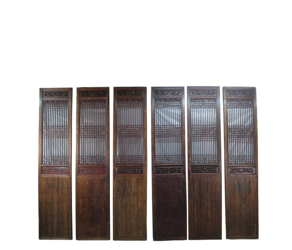 Monumental 11 Feet Tall Antique Chinese Screen Panel Door – Set of 6 - Dyag East