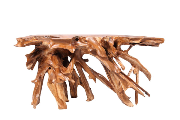 Naturel Teak Root Console Table, 59" Long Brown - Dyag East