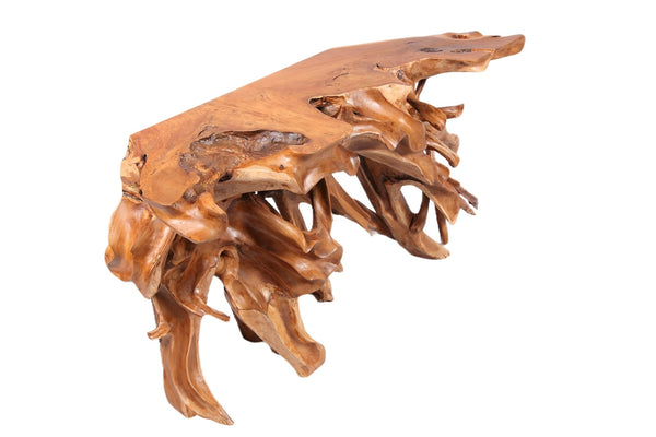 Naturel Teak Root Console Table, 59" Long Brown - Dyag East