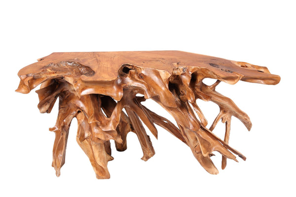Naturel Teak Root Console Table, 59" Long Brown - Dyag East